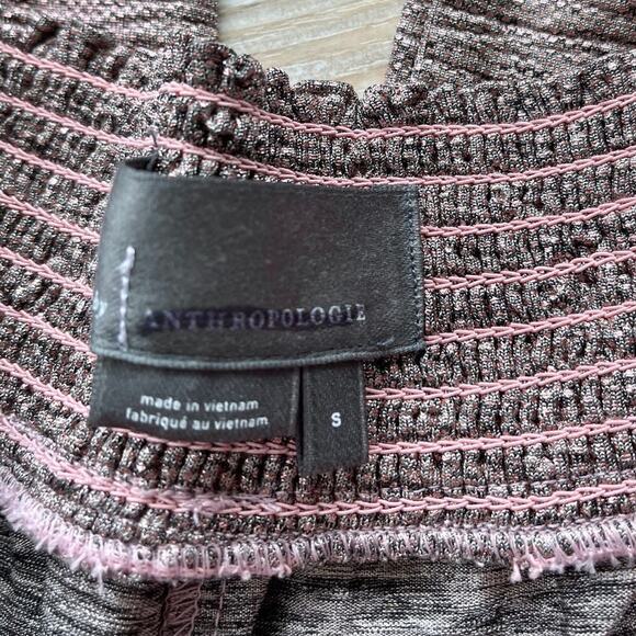 New Anthropologie Gillian Metallic Shimmer Joggers | Rose Size Small - Picture 4 of 9